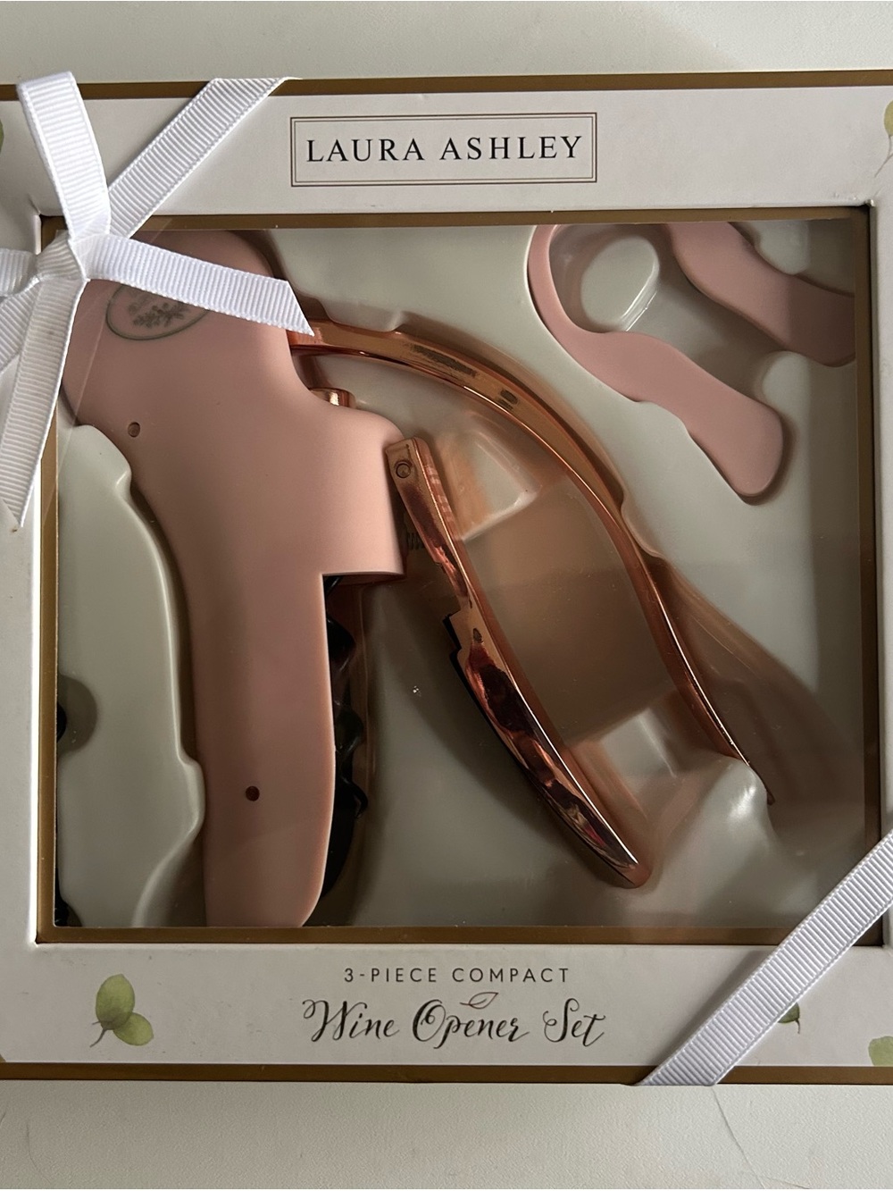 Laura Ashley Wine Opener Set - Blush Pink & Rose Gold Accents